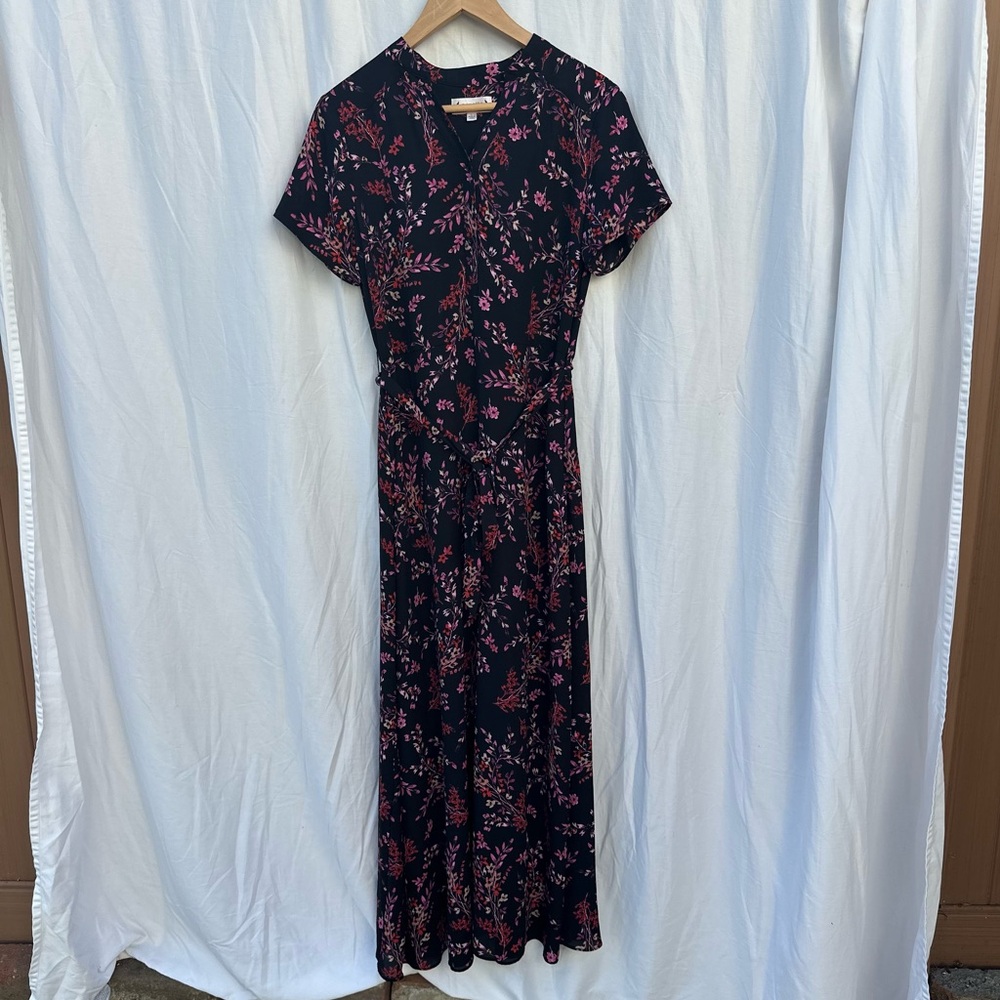 Nanette Lepore Black and Pink Floral Maxi Dress